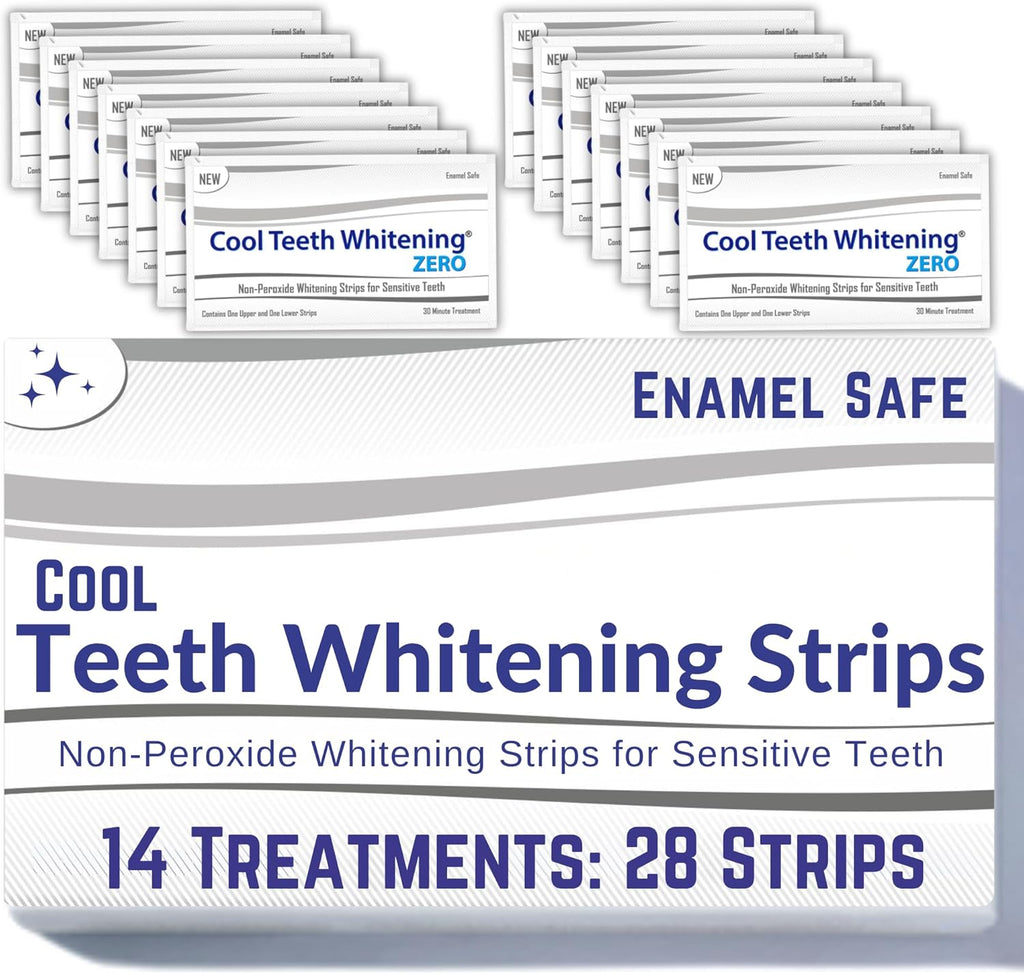 Natural Teeth Whitening Strips – Enamel Safe Gentle Whitening for Sensitive Teeth, Vegan-Friendly White Strips without Peroxide or Bleach, 14-Day Treatment with 28 Count Supply