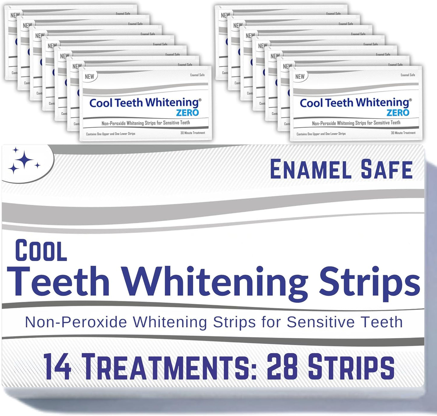 Natural Teeth Whitening Strips – Enamel Safe Gentle Whitening for Sensitive Teeth, Vegan-Friendly White Strips without Peroxide or Bleach, 14-Day Treatment with 28 Count Supply