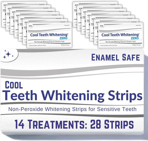 Natural Teeth Whitening Strips – Enamel Safe Gentle Whitening for Sensitive Teeth, Vegan-Friendly White Strips without Peroxide or Bleach, 14-Day Treatment with 28 Count Supply