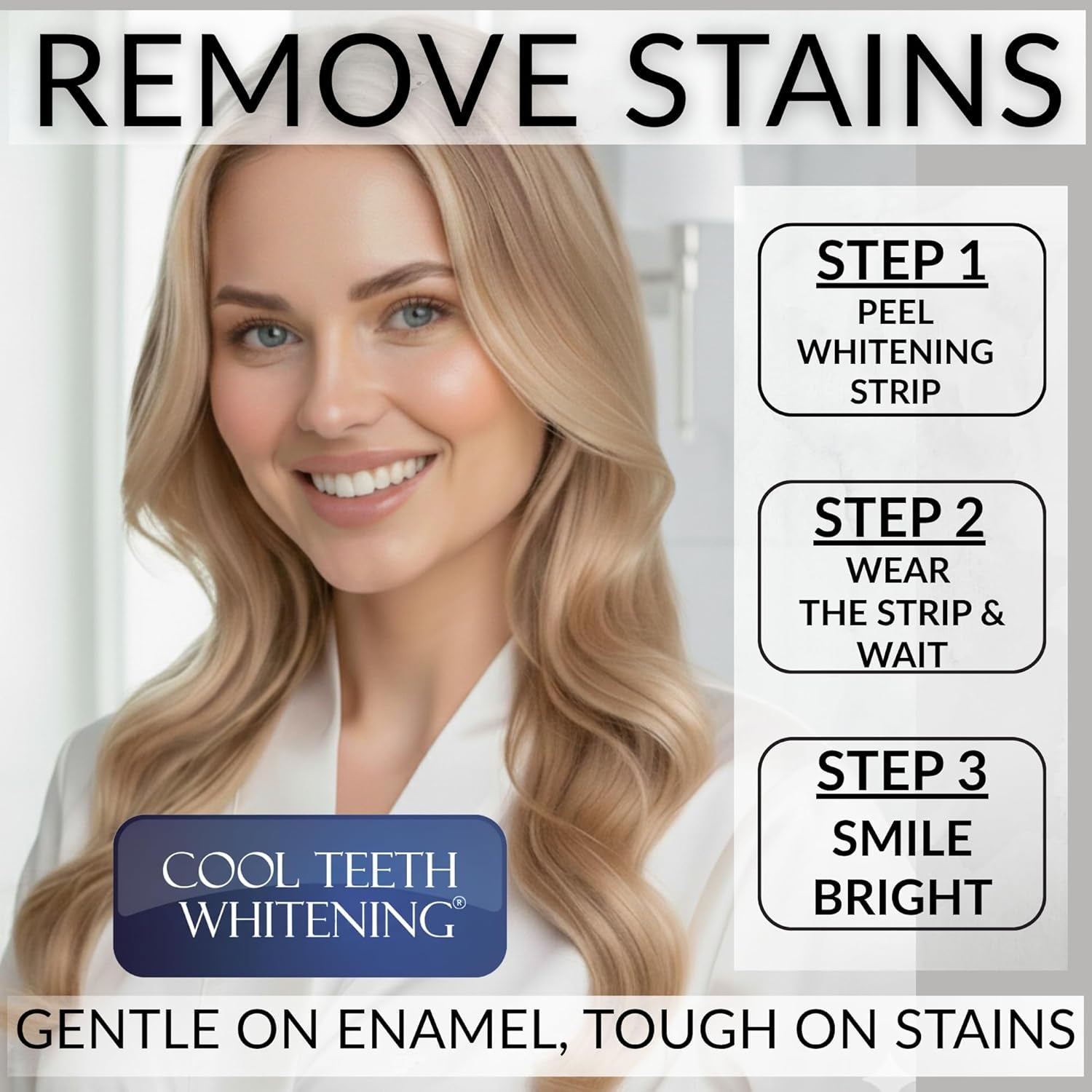 Natural Teeth Whitening Strips – Enamel Safe Gentle Whitening for Sensitive Teeth, Vegan-Friendly White Strips without Peroxide or Bleach, 14-Day Treatment with 28 Count Supply